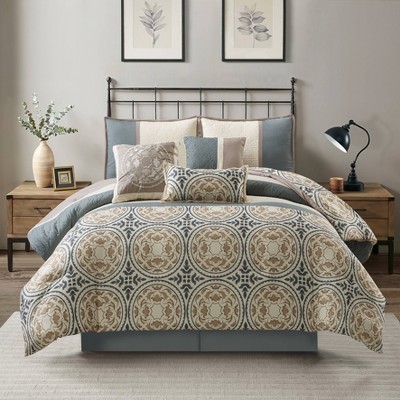 Nanshing 7pc King Camila Comforter Set Gray