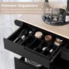Bella Depot 53.15'' Kitchen Island Cart with Rubber Wood Countertop and 5 Wheels for Kitchen Dinning Room - 4 of 4