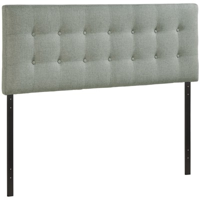 Emily Queen Upholstered Fabric Headboard Gray - Modway: Tufted Button ...