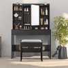 Vanity Desk with Mirror, Lights, and Adjustable Storage - Makeup Vanity Set with Upholstered Stool for Bedroom - 2 of 4