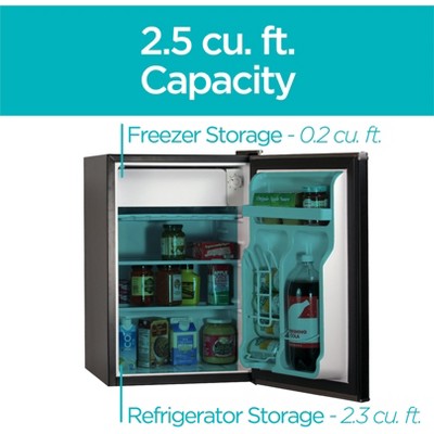 Black 2.5 Cu Ft Compact Refrigerator with Freezer