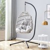 FURNIinspire Patio Swings Hanging Chair With Wicker Weave, Single Person Swing With Seat Cushion For Indoor And Outdoor, Gray, 37“*37"*79" - 2 of 4
