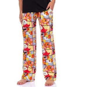 Seven Times Six Pokemon Pajama Pants Men's Fire Type Charmander Chimchar Fennekin PJ Bottoms Multicolored - 1 of 4