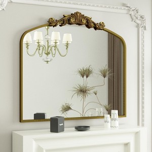 Apmir Arch High Quality Aluminum Alloy Framed French Cleat Mounted Baroque Wall Decor Bathroom Vanity Mirror with 3-Year Warranty - 1 of 4
