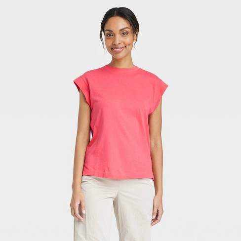 Women\'s Extended Shoulder T-shirt Target M - : Day™ A New Coral