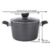 Lorren Home Trends Granite-Style Cooking Pot with Glass Lid, Dark Grey Speckled, 5 Quart, Non-Stick Stock Pot for Kitchen, Stovetop - 2 of 4