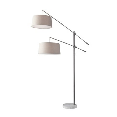 78" Manhattan Two Arm Arc Lamp Steel  - Adesso