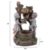 Nature Spring Outdoor Water Fountain Statue - Children at Well with LED Lights - 30", Brown - 3 of 4