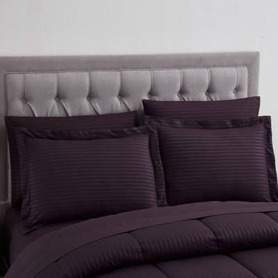 Queen Eggplant Down Alternative Microfiber 8-Piece Bed in a Bag Set