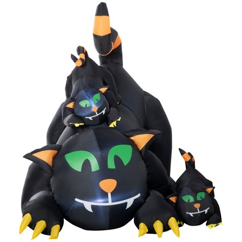 Outsunny 6.5\' Inflatable Halloween Decoration Three Black Kitty ...