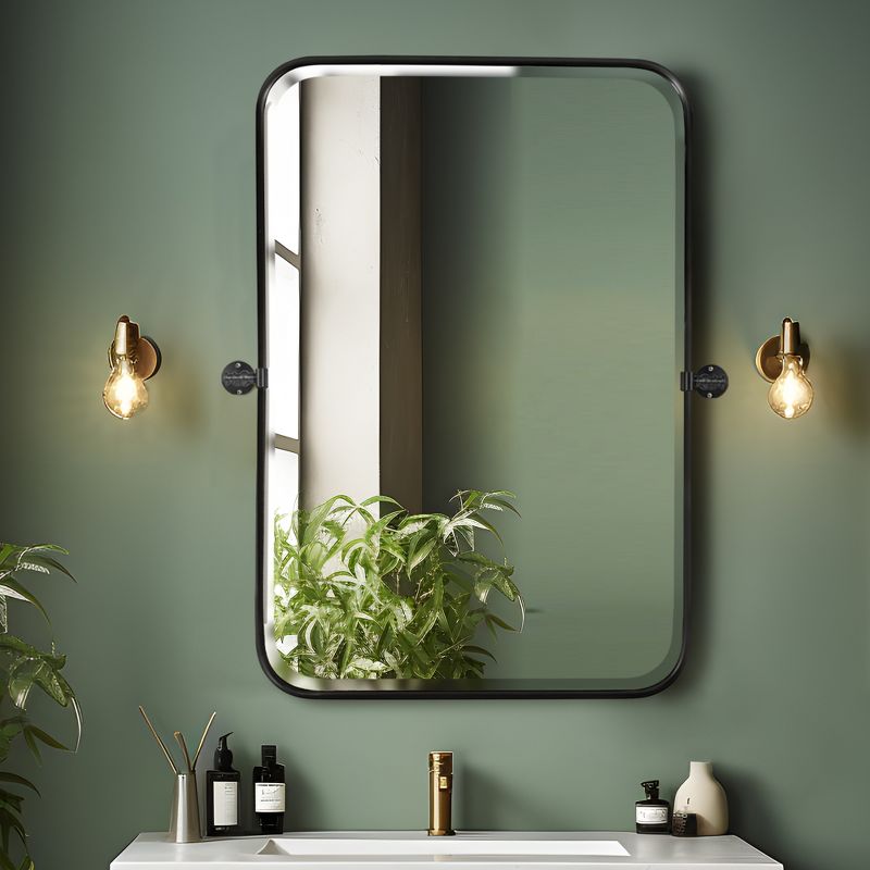 Neutypechic Modern Metal Wall Mirror Rectangular Pivot Bathroom Vanity Mirror, 1 of 7