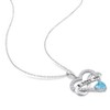 EVERLY JEWELRY | Sterling Silver 2 1/2 CT TGW Blue and White Cubic Zirconia Infinity Heart Pendant with Chain, 18 inc - 4 of 4