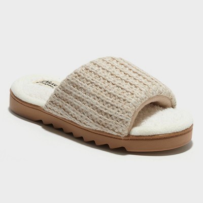 Dluxe By Dearfoams Women's Zola Knit Twist Vamp Slide Slippers - Cream S :  Target