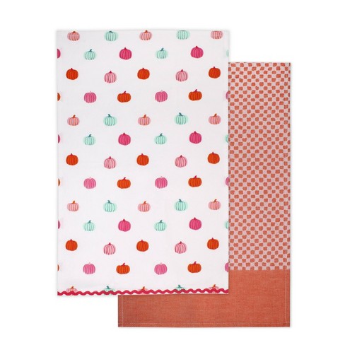 2pk Multi Pumpkin Printed and Jacquard Dish Towel - Bullseye's Playground™ - image 1 of 3