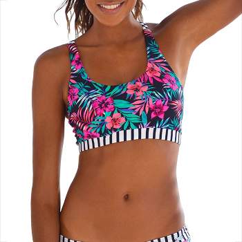 LASCANA Women's Mixed Print Scoop Bikini Swimwear Top Swimsuit