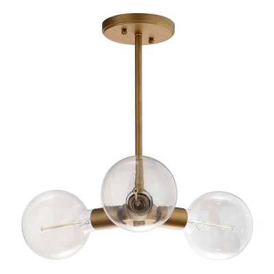 12" Harkin 3 Light Adjustable Pendant Gold - Safavieh