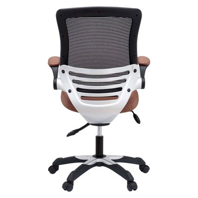 Edge Swivel Office Chair with Adjustable Arms in Tan Vinyl