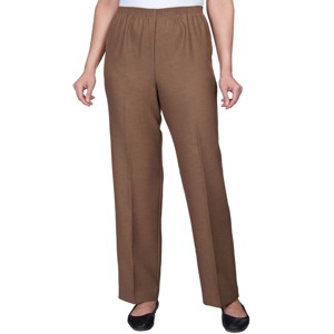 Alfred Dunner , Petite Women's Classic Signature Elastic Waist Textured Trousers - 1 of 4