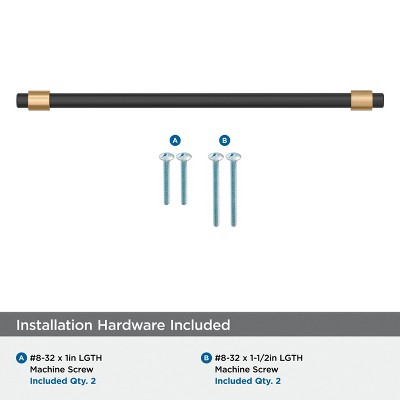 Matte Black and Champagne Bronze 10-1/16" Cabinet Bar Pull