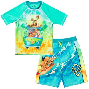 Scooby-Doo Shaggy Daphne Fred Velma Rash Guard and Swim Trunks Outfit Set Little Kid to Big Kid  - 1 of 4