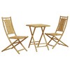 vidaXL 3 Piece Bistro Set Bamboo - 2 of 4
