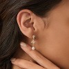 Pearl Earrings: 14k Gold-plated Cubic Zirconia Accented Pearl Drop Dangle Wedding Engagement Earrings For Women Bridal Bridesmaid - 4 of 4