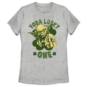 Women's Star Wars St. Patrick's Day Yoda Lucky One T-Shirt - 1 of 4