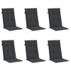 vidaXL Highback Chair Cushion Set of 6 Anthracite Fabric (100% polyester) - 3 of 4