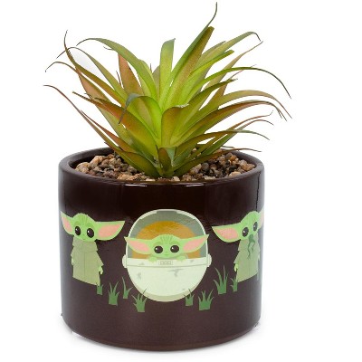 Silver Buffalo Star Wars: The Mandalorian The Child Ceramic Planter with Artificial Succulent