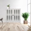 Karl Home Transparent Door Free Standing Accent Storage Cabinet For Kitchen Dining White - 3 of 4