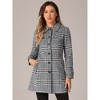 INSPIRE CHIC Women's Peter Pan Collar Single Breasted Winter Long Overcoat - 3 of 4