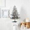 Nearly Natural 3-ft Flocked Manchester Spruce Artificial Christmas Tree with 50 Lights and 133 Bendable Branches - 4 of 4