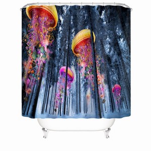 Glowing Creature Shower Curtains for Bathroom Waterproof Fabric Bath Curtain Durable Soft Stylish Bathroom Decor 72x72 Inch - 1 of 1