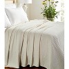 HomeRoots Twin Ivory Cotton Basketweave Geometric Blanket - 2 of 4