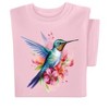Collections Etc Hummingbird Watercolor Short Sleeve Graphic T-Shirt Medium Women light pink - 4 of 4
