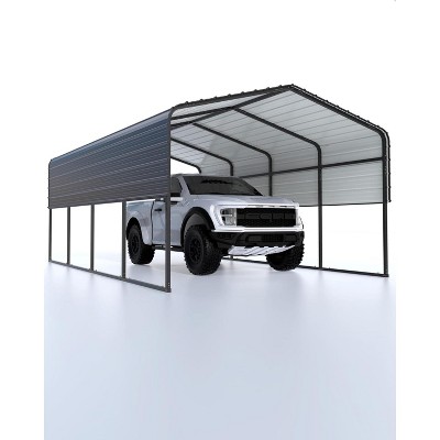 Metal Carports 12x20 FT with Enhanced Base, Outdoor Garage Car Port Galvanized Canopy Car Shelter Steel Carports