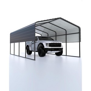 Metal Carports 12x20 FT with Enhanced Base, Outdoor Garage Car Port Galvanized Canopy Car Shelter Steel Carports - 1 of 4