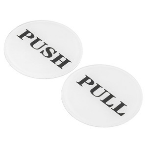 Unique Bargains Acrylic Self-Adhesive Decor Wall Office Push Pull Door Sign 2 Pcs - 1 of 4