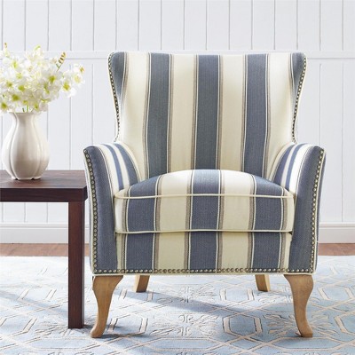 Kerrie Accent Chair Striped Blue/White - Dorel Living