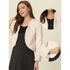INSPIRE CHIC Women's Long Sleeve Open Front Cropped Winter Faux Fur Jacket - 2 of 4