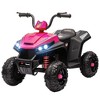 Qaba 12V Kids ATV, Battery Powered Four Wheeler with Spring Suspension, Forward & Reverse, LED Lights, Music, MP3, Pink - 4 of 4