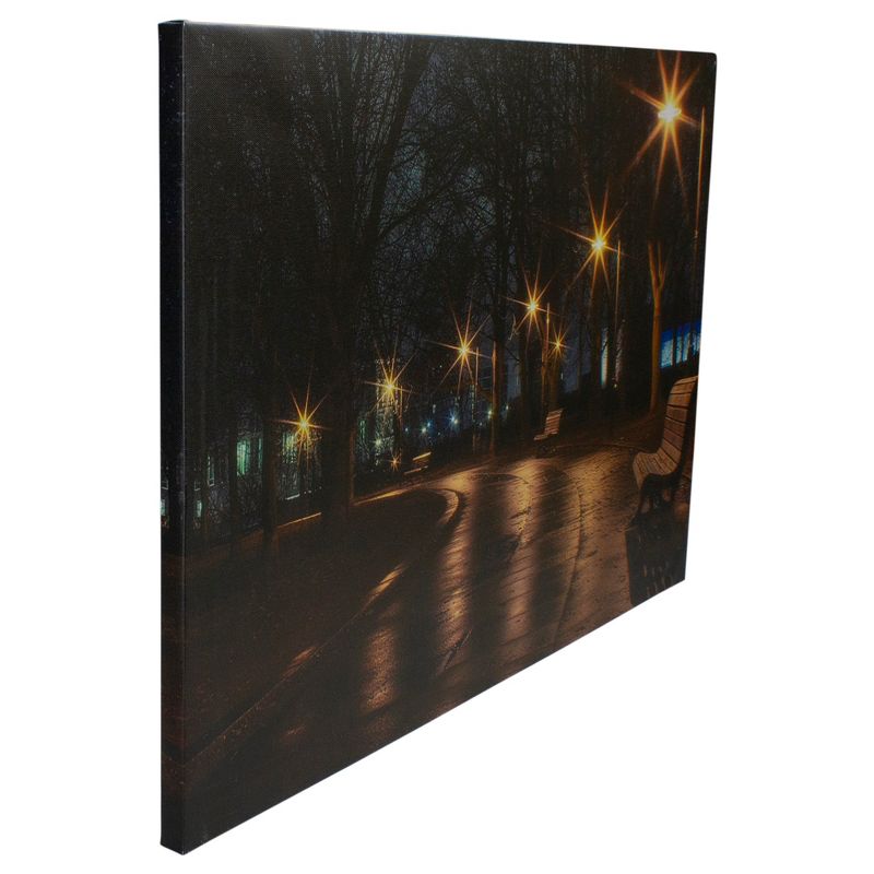 Northlight LED Lighted Nighttime City Park Scene Canvas Wall Art 23.75", 4 of 7