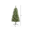 5ft. Slim Snow Tip Pine Artificial Christmas Tree with 298 Branches – Compact Seasonal Holiday X-Mas Tree - 3 of 4