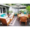 VisioGear Large Outdoor Umbrella, Market Hanging Umbrella, Patio Umbrella with Crank Handle for Garden Backyard, Beige & Blue, 108"*108"*96" - 4 of 4
