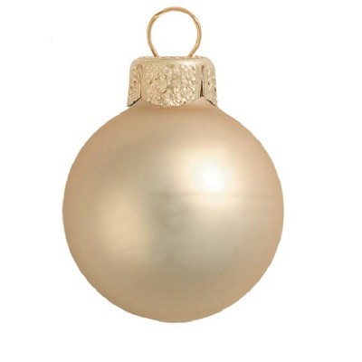 Northlight 6ct Champagne Gold Matte Glass Christmas Ball Ornaments 4" (100mm)