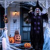 Joyfy 72” Halloween Decor Hanging Talking Witch, Party Supplies Light Up Ghost Halloween Hanging Decorations Witch for Haunted House Outdoor/Indoor - 2 of 4