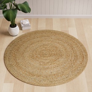 Maxax Hand Woven Jute Round Rug,Natural Jute Area Rugs for Halloween Christmas Living Room Home Entryway Decor Rustic Farmhouse - 1 of 3