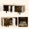 LAOTIES Hidden Litter Box Furniture,57" Cat Litter Box Enclosure with Double Cabinets,TV Stand Style,Sand Pad,Ventilation - 4 of 4