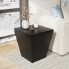 POVISON 17.72" Black Side Table, Modern Square Drum Side Table, for Living Room - 2 of 4