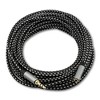 SatelliteSale Auxiliary 3.5mm Audio Jack Male to Female Digital Stereo Aux Extension Cable Universal Wire Black/White Nylon Cord - 2 of 4